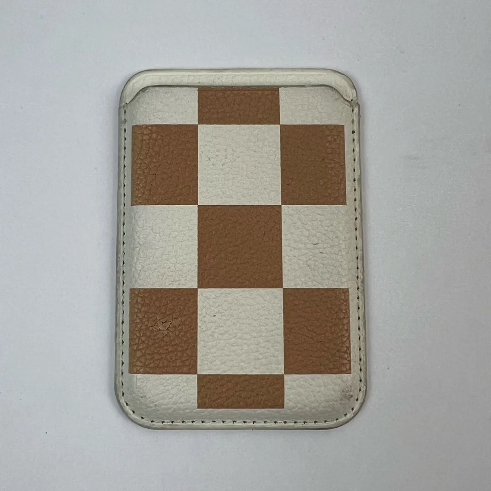 MVMT Tan Checkered MagSafe Card Holder